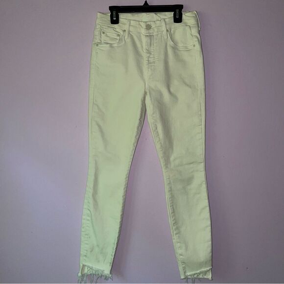 Mother Size 26 The Looker Ankle Step Fray in Cream Puffs White Skinny Jean - Picture 2 of 11